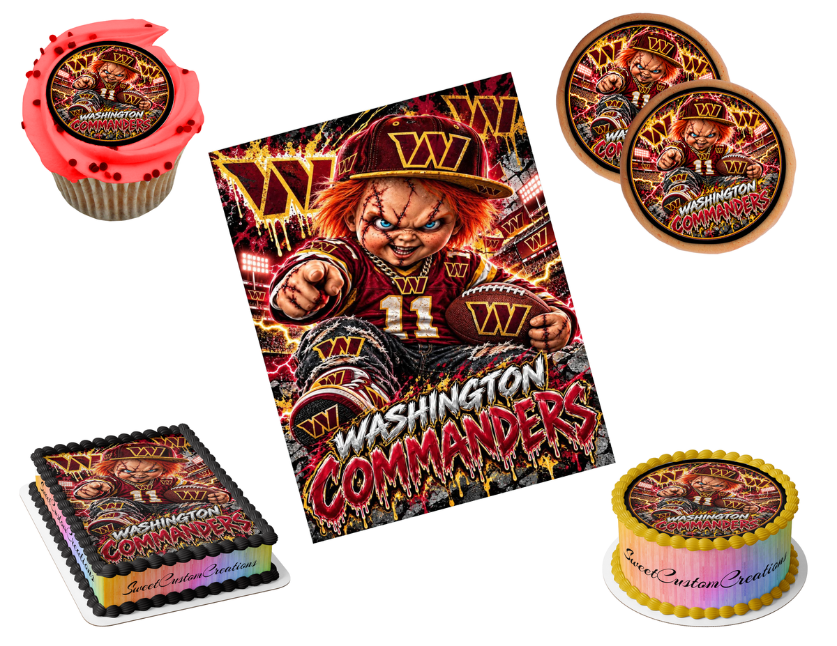 Washington Commanders Chucky Edible Image Frosting Sheet #76 (80+ sizes)
