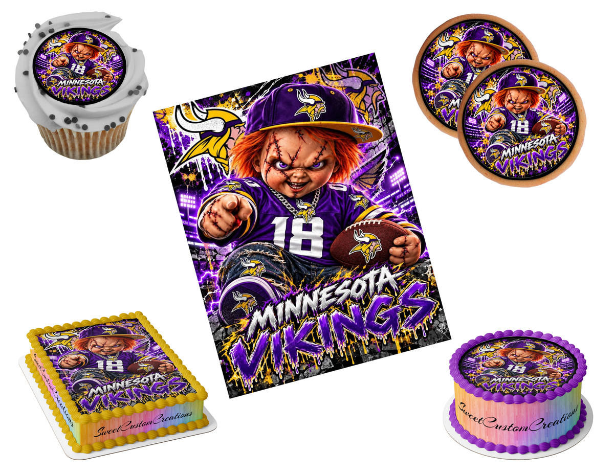 Minnesota Vikings Chucky Edible Image Frosting Sheet #76 (80+ sizes)