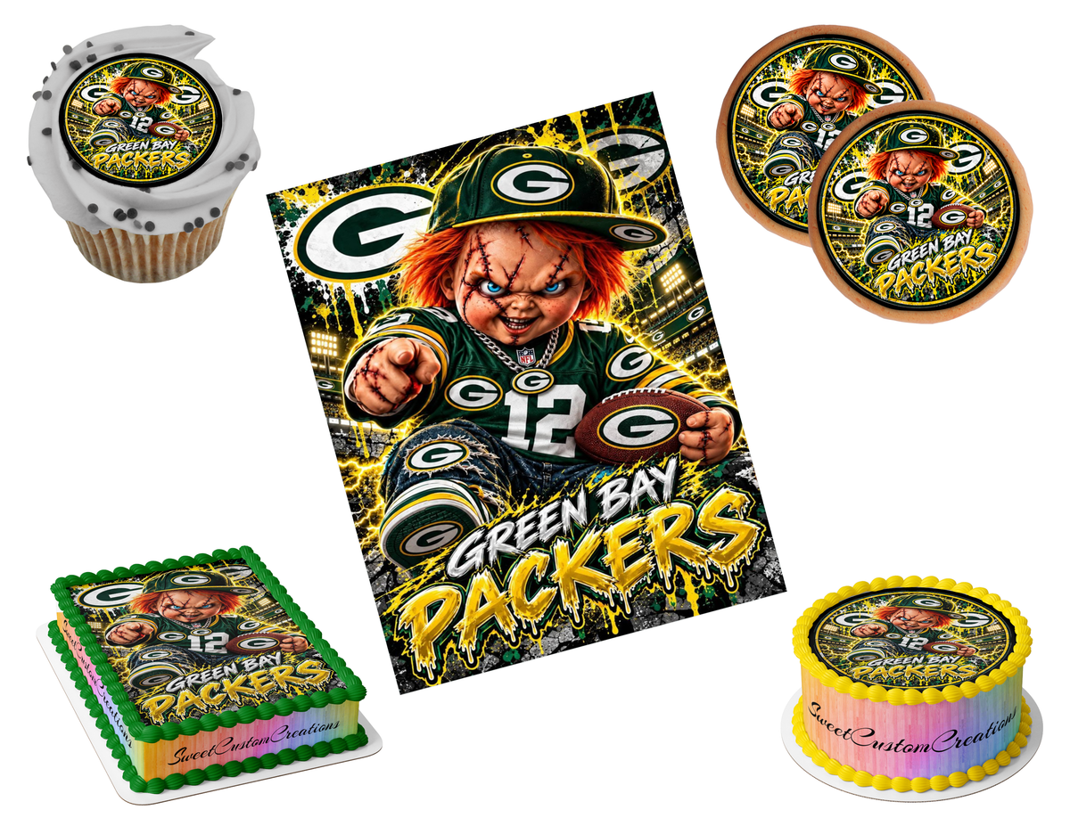 Green Bay Packers Chucky Edible Image Frosting Sheet #76 (80+ sizes)