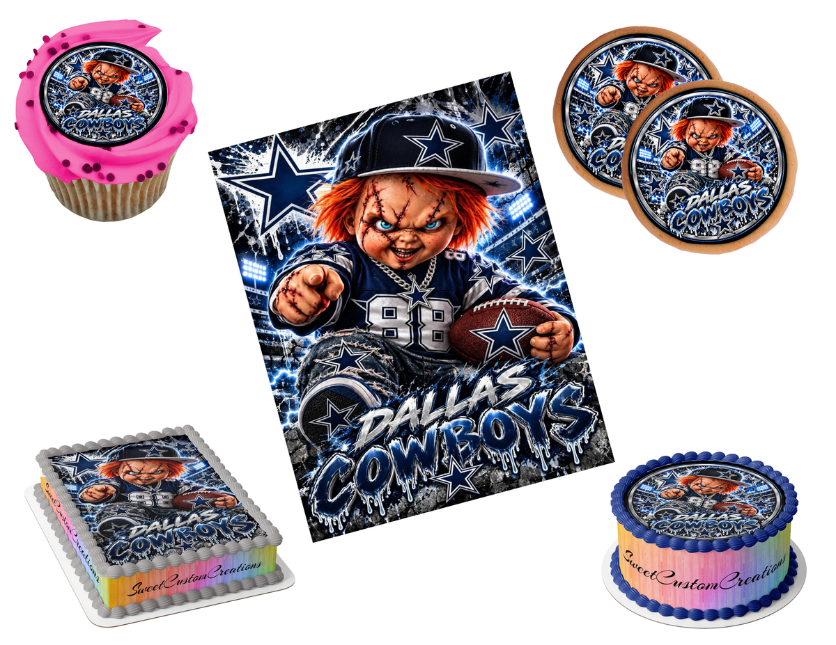 Dallas Cowboys Chucky Edible Image Frosting Sheet #76 Topper (80+ sizes)