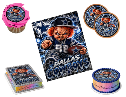 Dallas Cowboys Chucky Edible Image Frosting Sheet #76 Topper (80+ sizes)