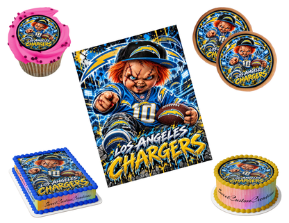Los Angeles Chargers Chucky Edible Image Frosting Sheet #76 (80+ sizes)