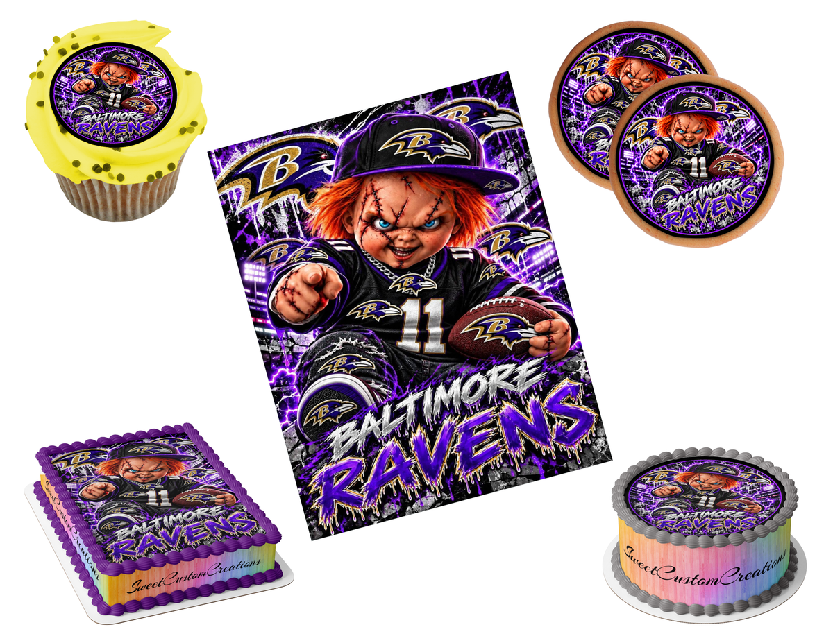 Baltimore Ravens Chucky Edible Image Frosting Sheet #76 (80+ sizes)