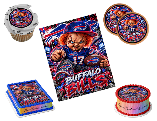 Buffalo Bills Chucky Edible Image Frosting Sheet #76 Topper (80+ sizes)