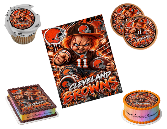 Cleveland Browns Chucky Edible Image Frosting Sheet #76 Topper (80+ sizes)