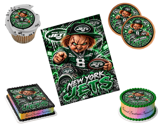 New York Jets Chucky Edible Image Frosting Sheet #76 (80+ sizes)