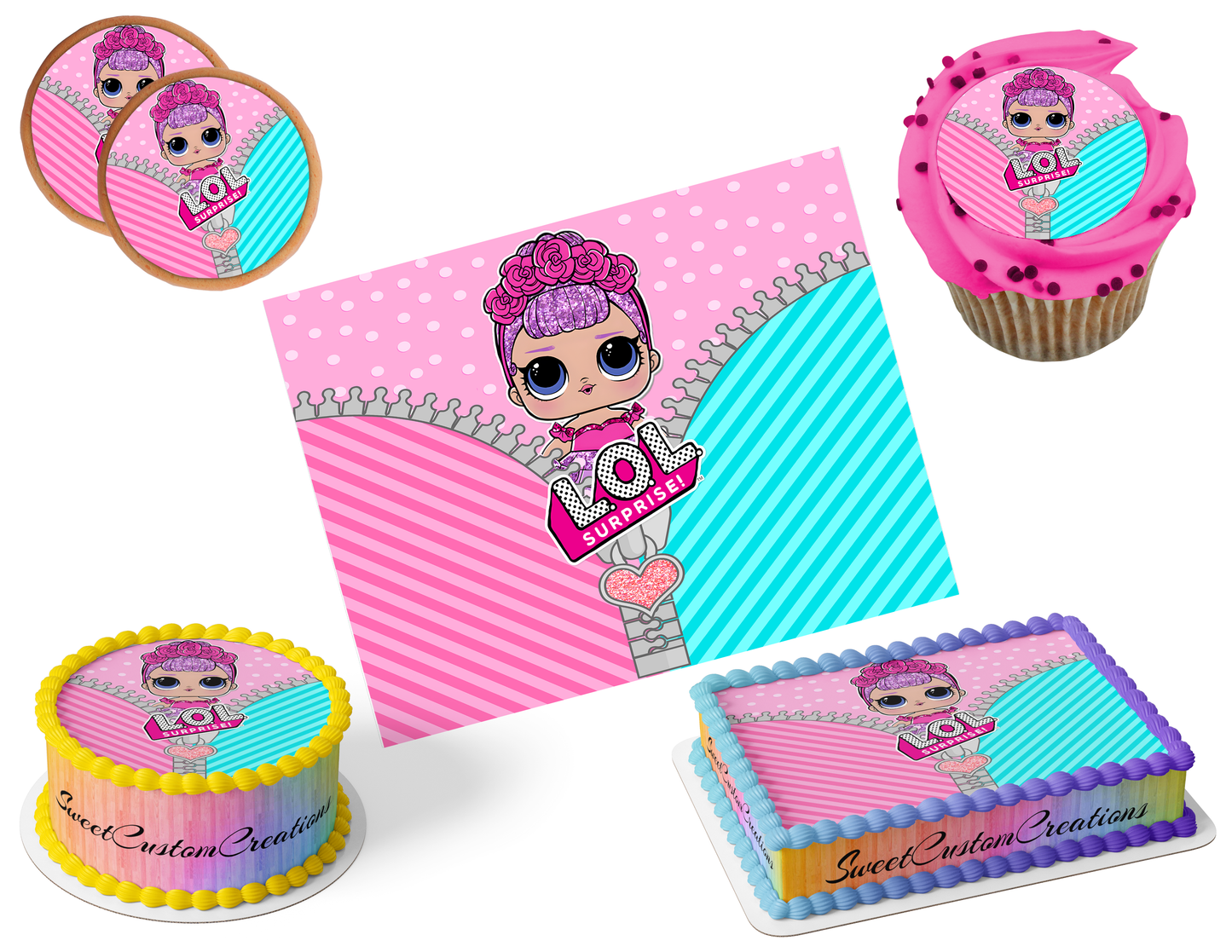 LOL Surprise Dolls Edible Image Frosting Sheet #77 (80+ sizes)