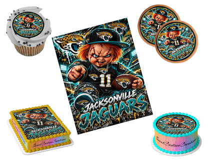Jacksonville Jaguars Chucky Edible Image Frosting Sheet #77 (80+ sizes)
