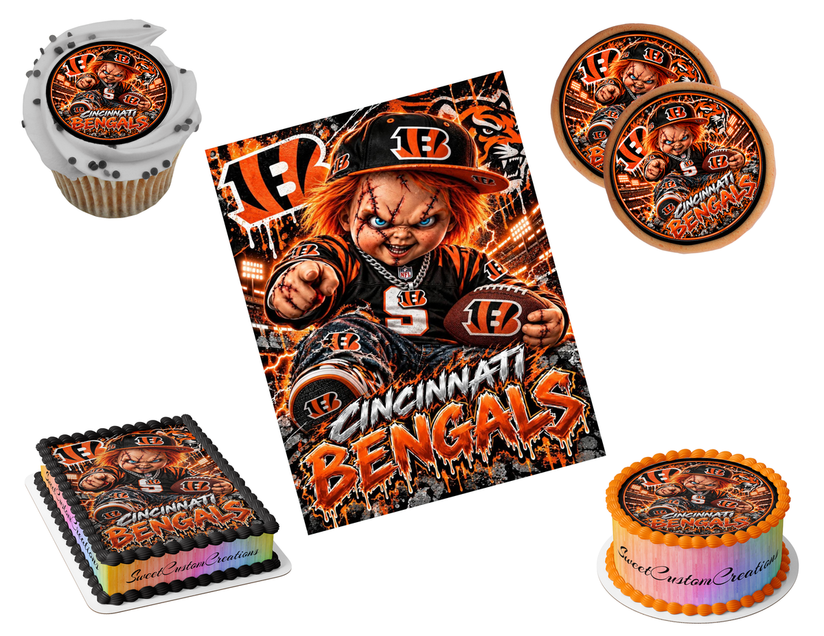 Cincinnati Bengals Chucky Edible Image Frosting Sheet #77 Topper (80+ sizes)