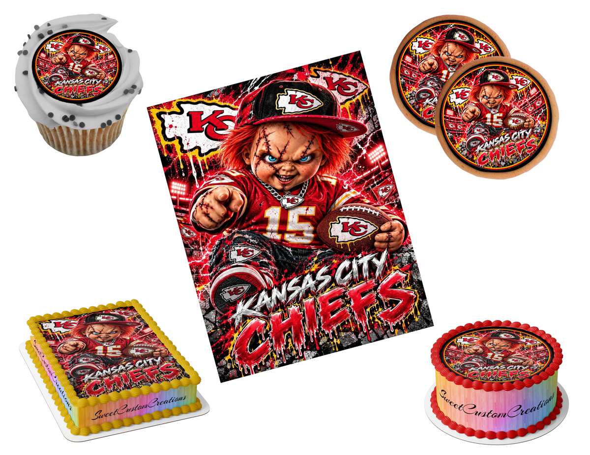 Kansas City Chiefs Chucky Edible Image Frosting Sheet #77 (80+ sizes)