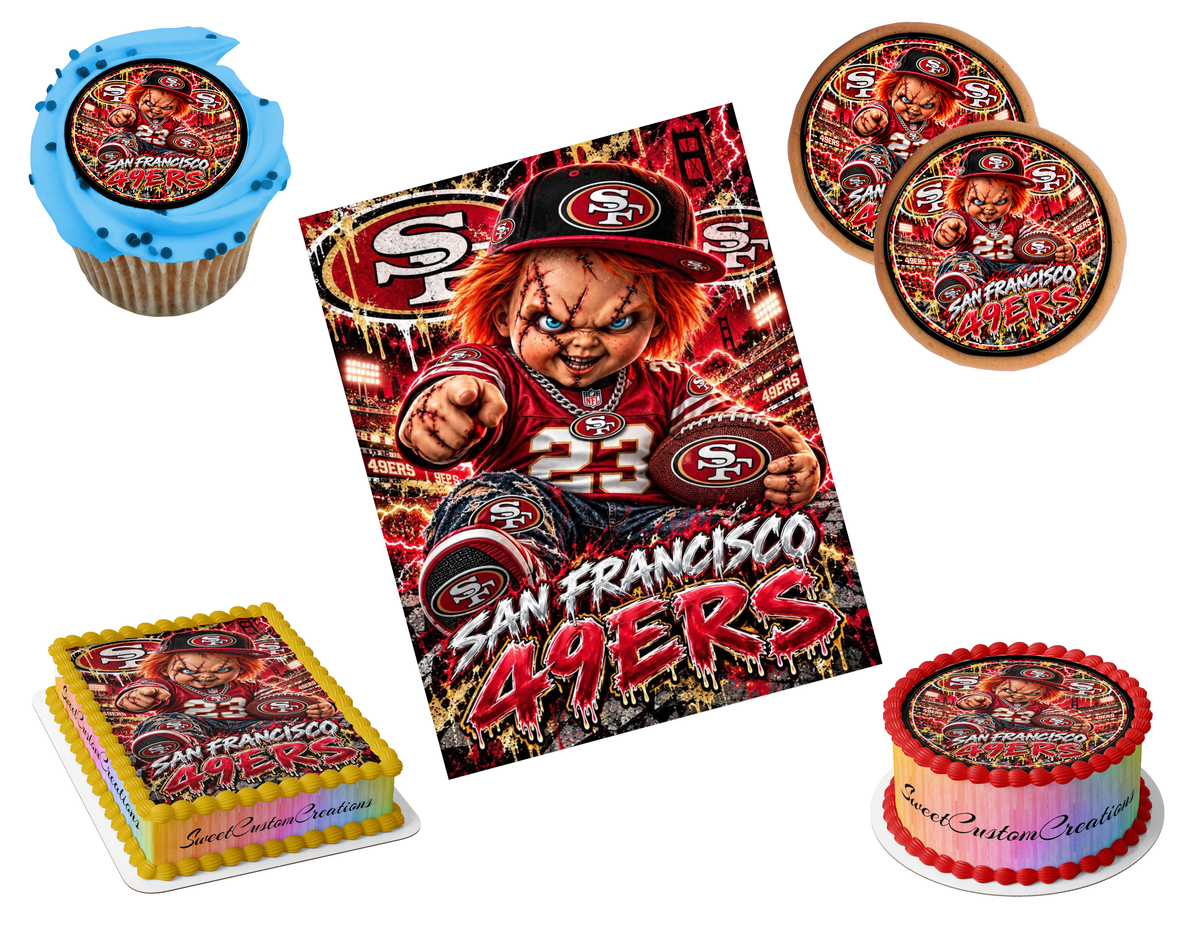 San Francisco 49ers Chucky Edible Image Frosting Sheet #77 (80+ sizes)