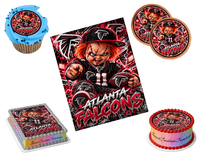 Atlanta Falcons Chucky Edible Image Frosting Sheet #77 (80+ sizes)