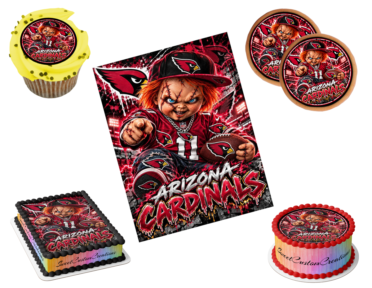 Arizona Cardinals Chucky Edible Image Frosting Sheet #78 (80+ sizes)