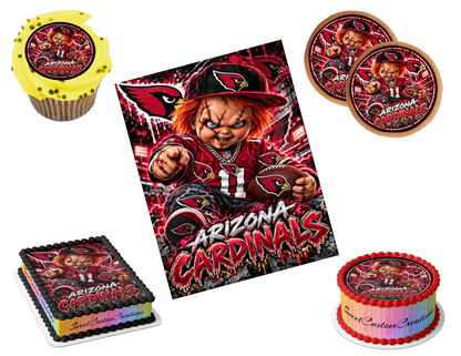 Arizona Cardinals Chucky Edible Image Frosting Sheet #78 (80+ sizes)