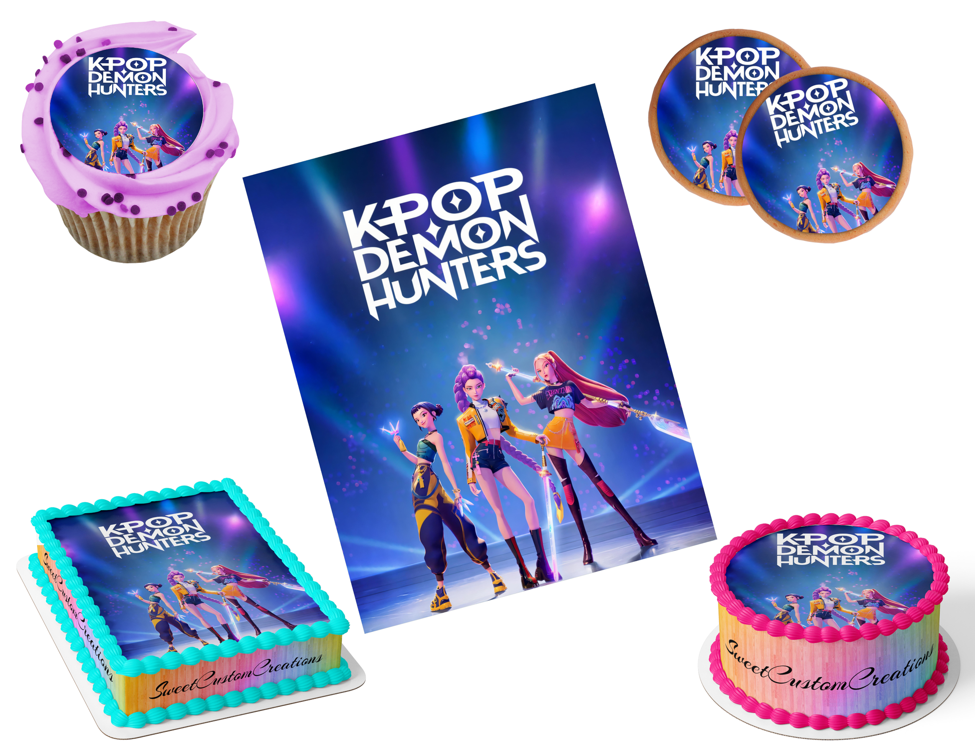 K-Pop Demon Hunters Edible Image Frosting Sheet #7 (80+ sizes)