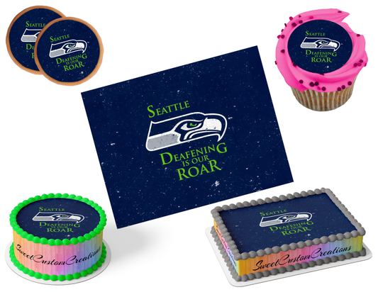 Seattle Seahawks Edible Image Frosting Sheet #7 (80+ sizes)
