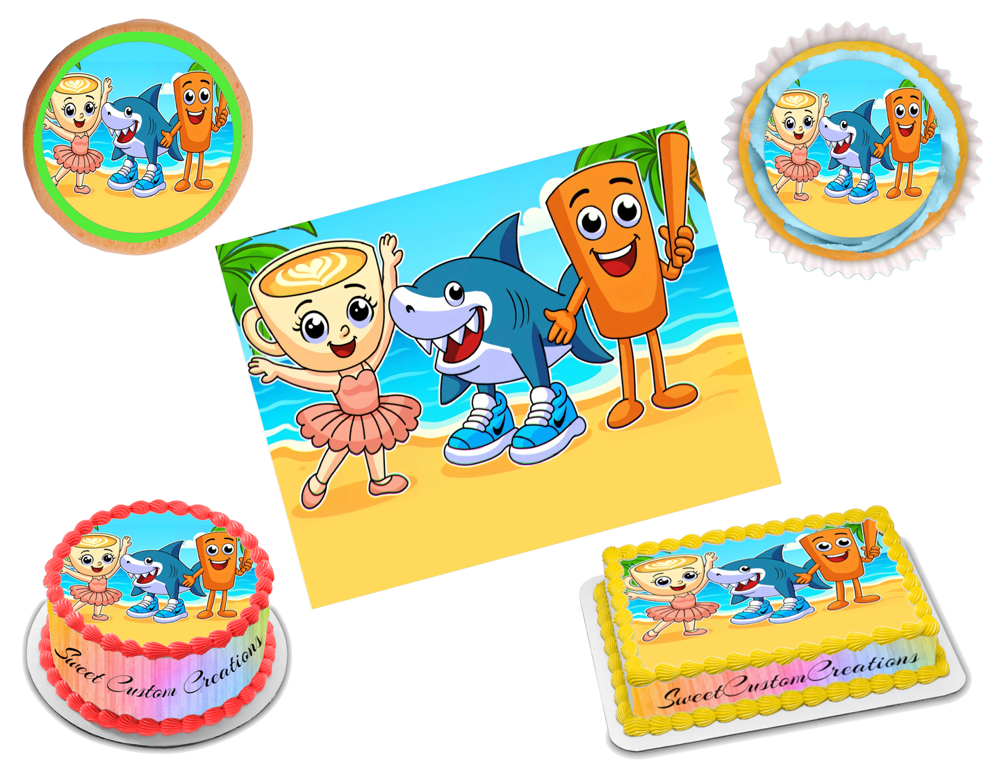 Italian Cartoon Brainrot Edible Image Frosting Sheet #7 (80+ sizes)