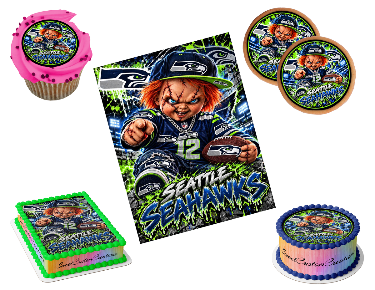 Seattle Seahawks Chucky Edible Image Frosting Sheet #81 (80+ sizes)