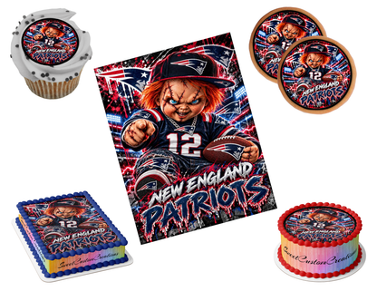 New England Patriots Chucky Edible Image Frosting Sheet #86 (80+ sizes)
