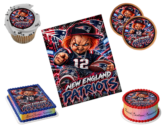 New England Patriots Chucky Edible Image Frosting Sheet #86 (80+ sizes)
