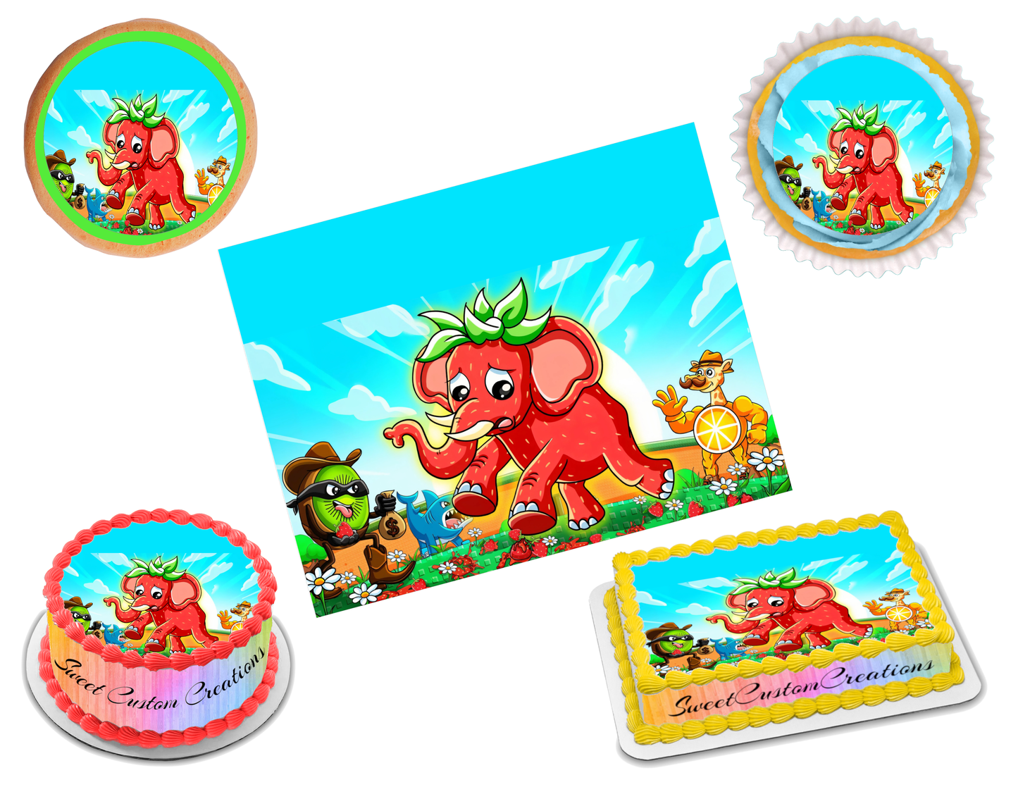 Italian Cartoon Brainrot Edible Image Frosting Sheet #8 (80+ sizes)