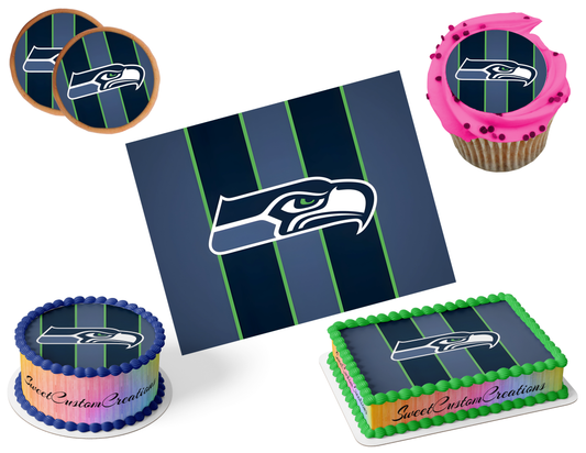 Seattle Seahawks Edible Image Frosting Sheet #8 (80+ sizes)