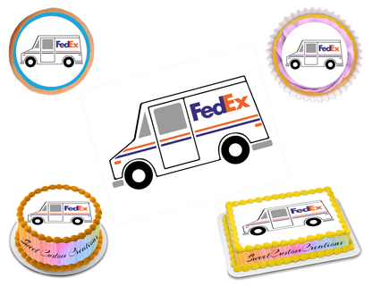 FedEx Truck Edible Image Frosting Sheet #8 (80+ sizes)