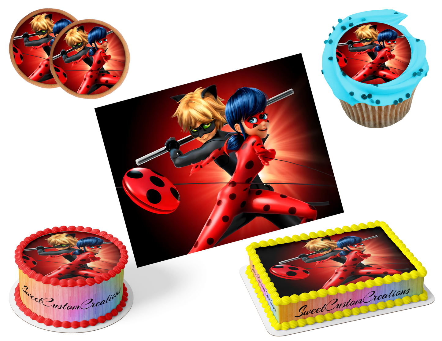 Miraculous Edible Image Frosting Sheet #8 (80+ sizes)