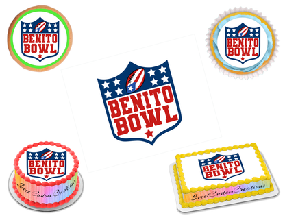 Benito Bowl LX 2026 Edible Image Frosting Sheet #8 (80+ sizes)