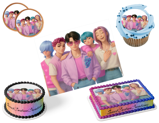 K-Pop Demon Hunters Edible Image Frosting Sheet #96 (80+ sizes)