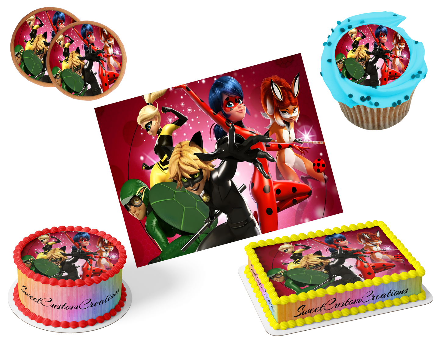 Miraculous Edible Image Frosting Sheet #9 (80+ sizes)