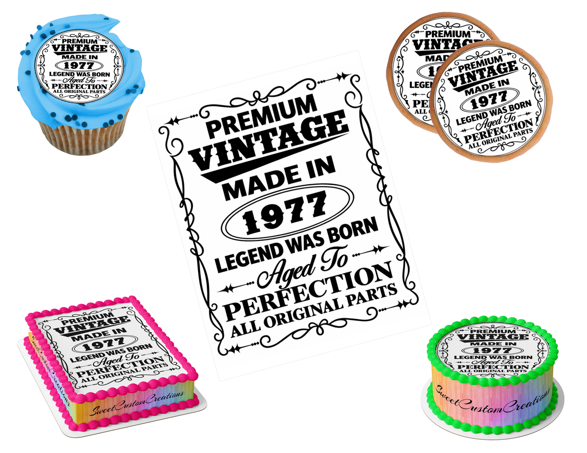 Vintage Birthday Edible Image Frosting Sheet #9 (80+ sizes)