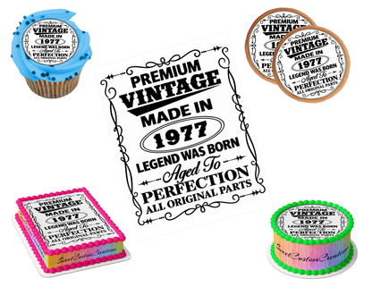 Vintage Birthday Edible Image Frosting Sheet #9 (80+ sizes)