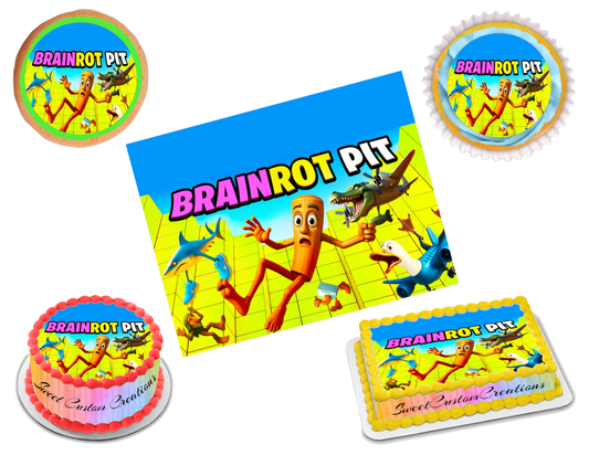 Italian Cartoon Brainrot Edible Image Frosting Sheet #9 (80+ sizes)