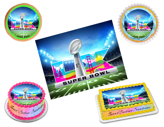 Super Bowl 60 LX 2026 Edible Image Frosting Sheet #9 (80+ sizes)