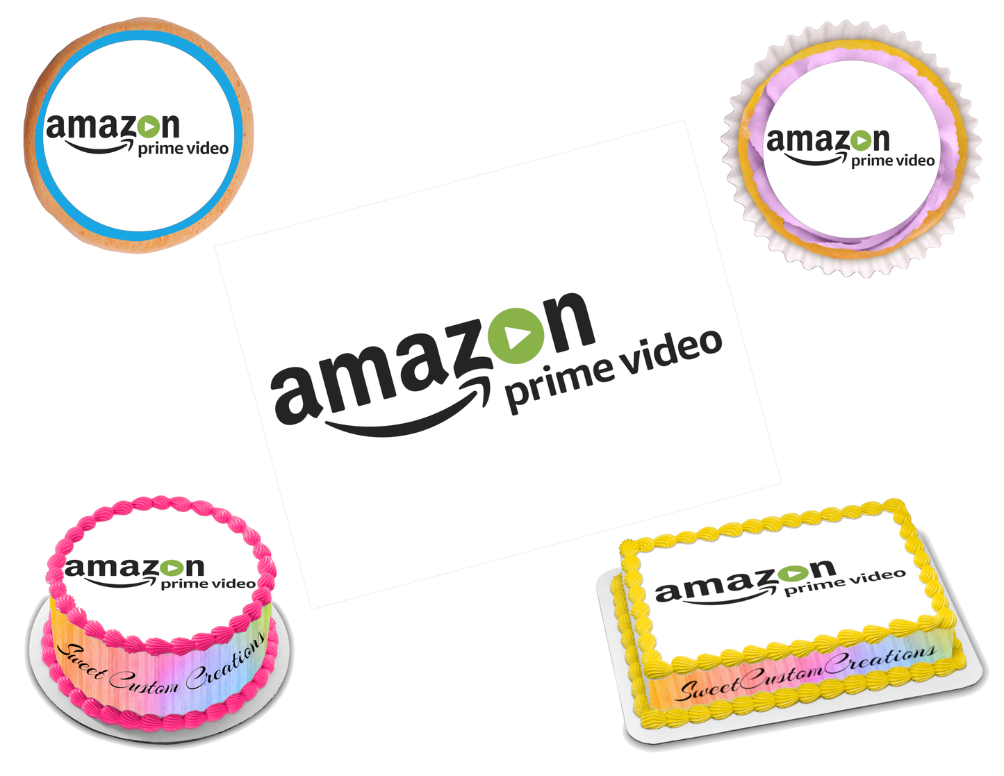 Amazon Prime Edible Image Frosting Sheet #9 (80+ sizes)