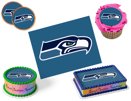 Seattle Seahawks Edible Image Frosting Sheet #9 (80+ sizes)