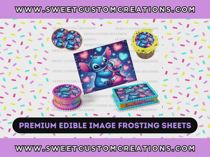 Stitch and Angel Edible Image Frosting Sheet #1 (80+ sizes)