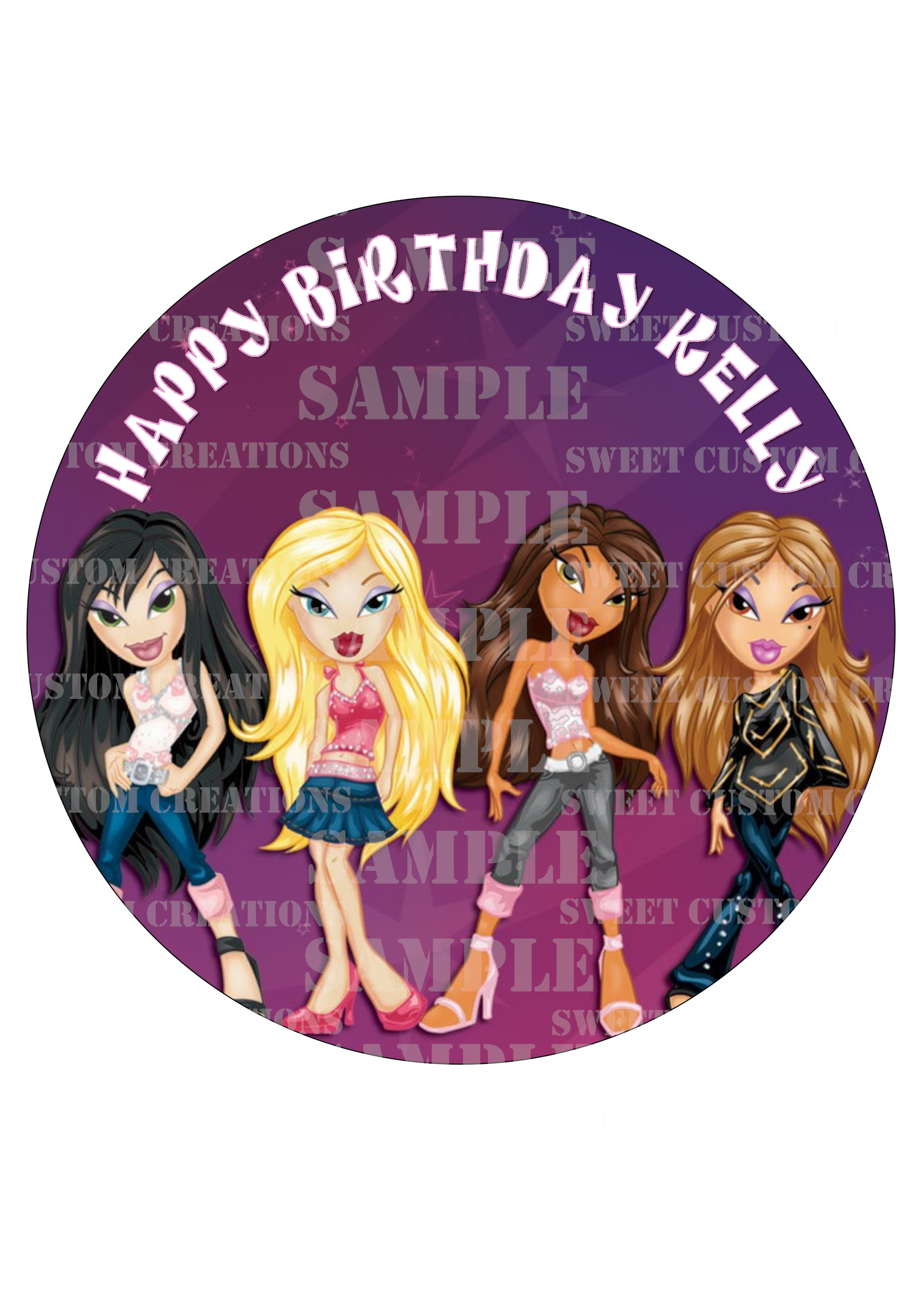  ThePartyGirl Bratz Cake Topper Edible Image Personalized  Cupcakes Frosting Sugar Sheet (11inch X 17inch Cake Topper) : Grocery &  Gourmet Food