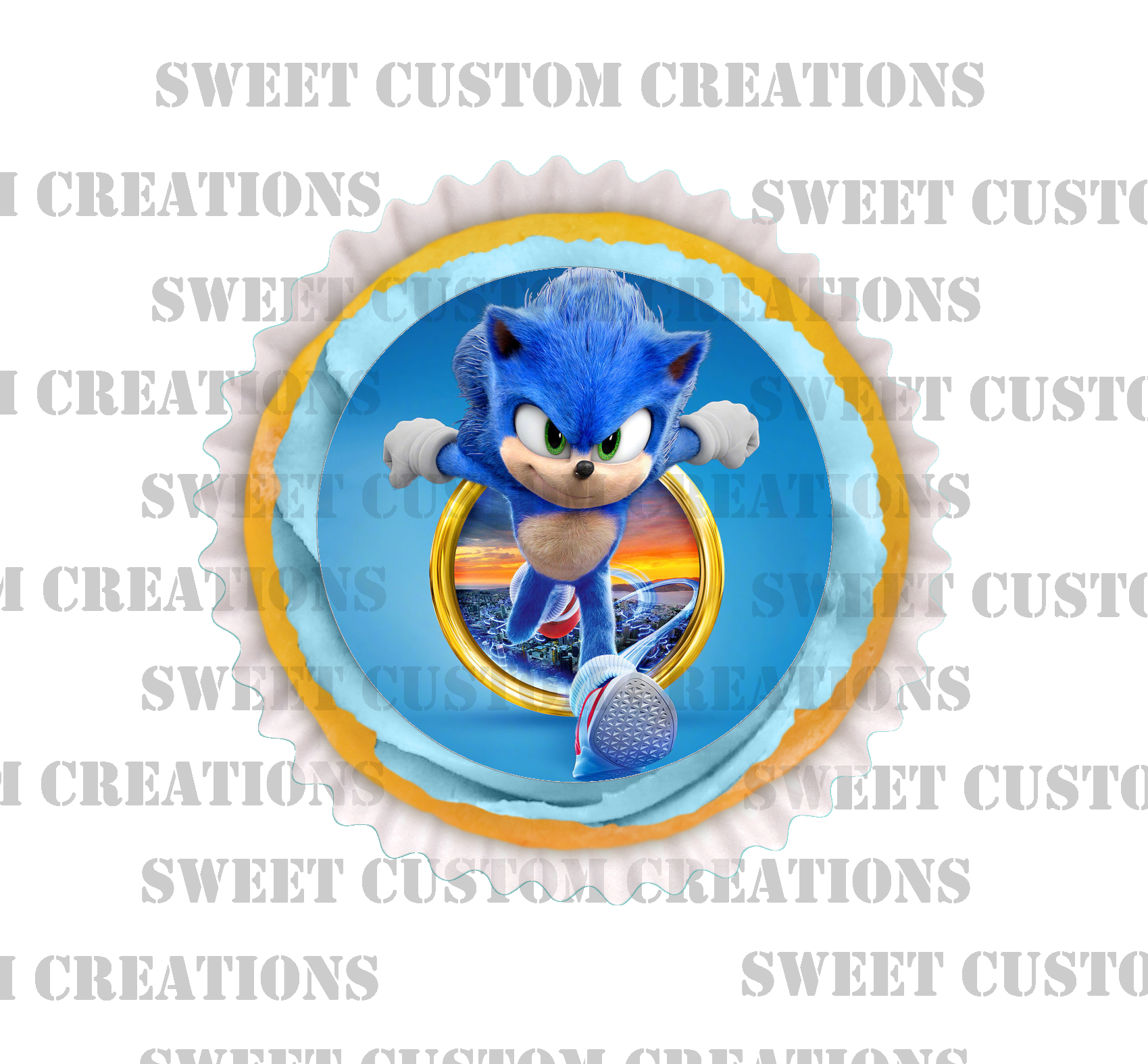 Sonic the Hedgehog Edible Image Cake Topper Party Personalized 1/4 Sheet :  Beauty & Personal Care 
