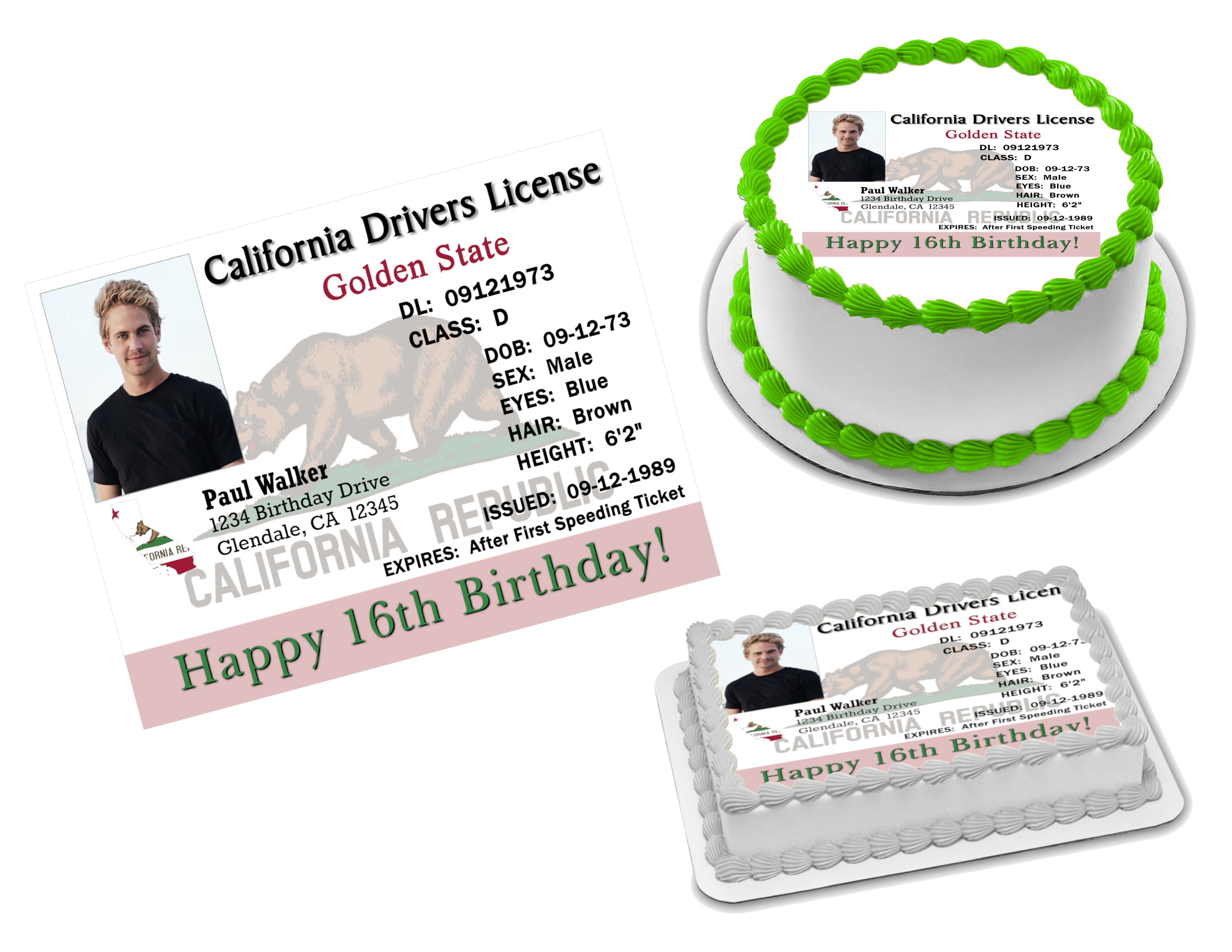 CA Drivers License Edible Image Frosting Sheet Topper (70+ sizes) – Sweet  Custom Creations