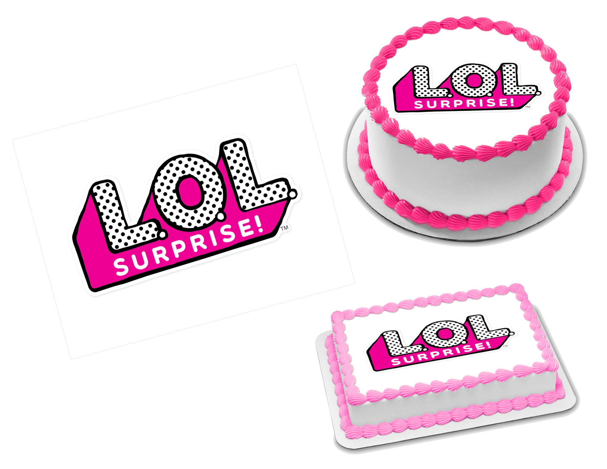LOL Surprise Dolls Logo Edible Image Frosting Sheet #1 (70+ sizes)
