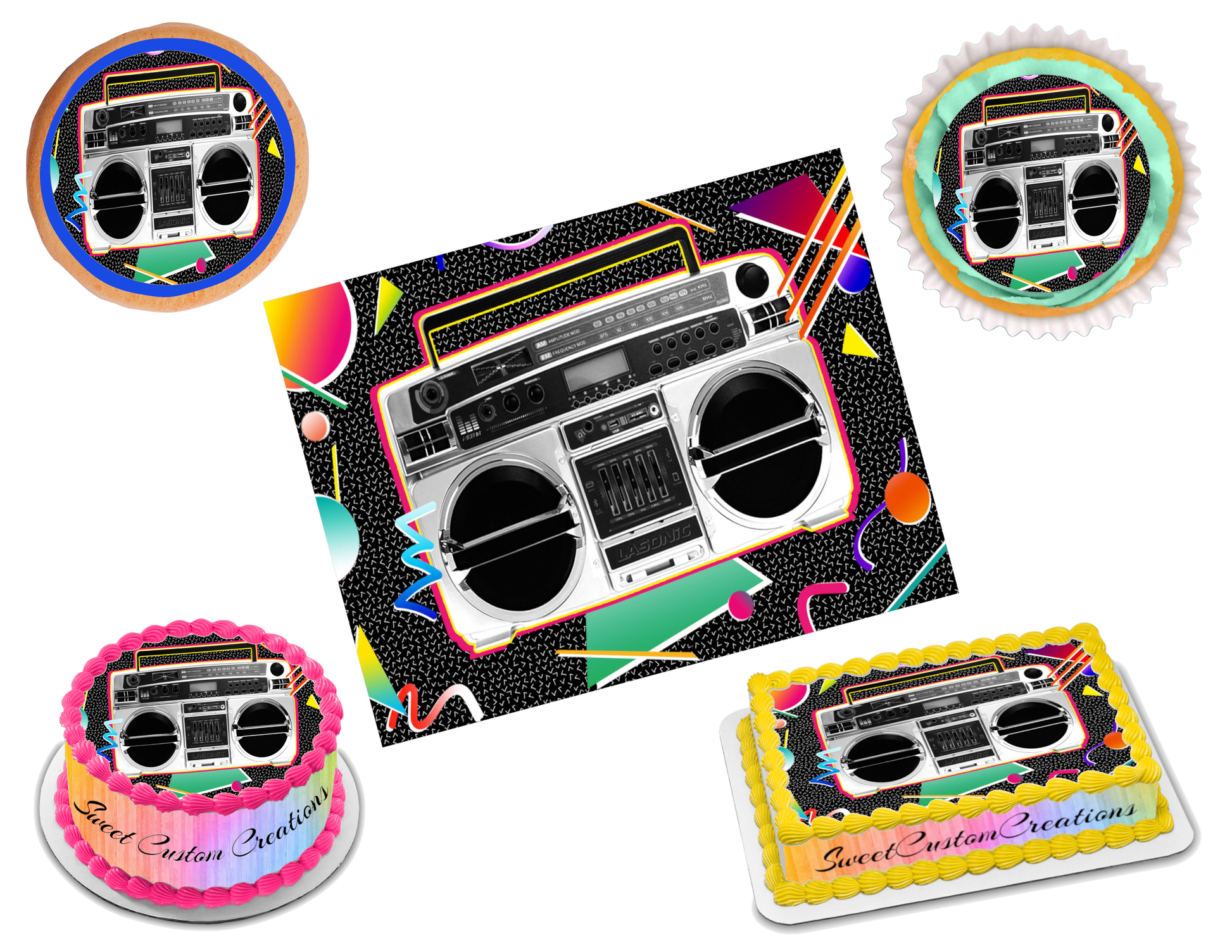 80s Boombox Edible Image Frosting Sheet #1 (70+ sizes) – Sweet Custom  Creations