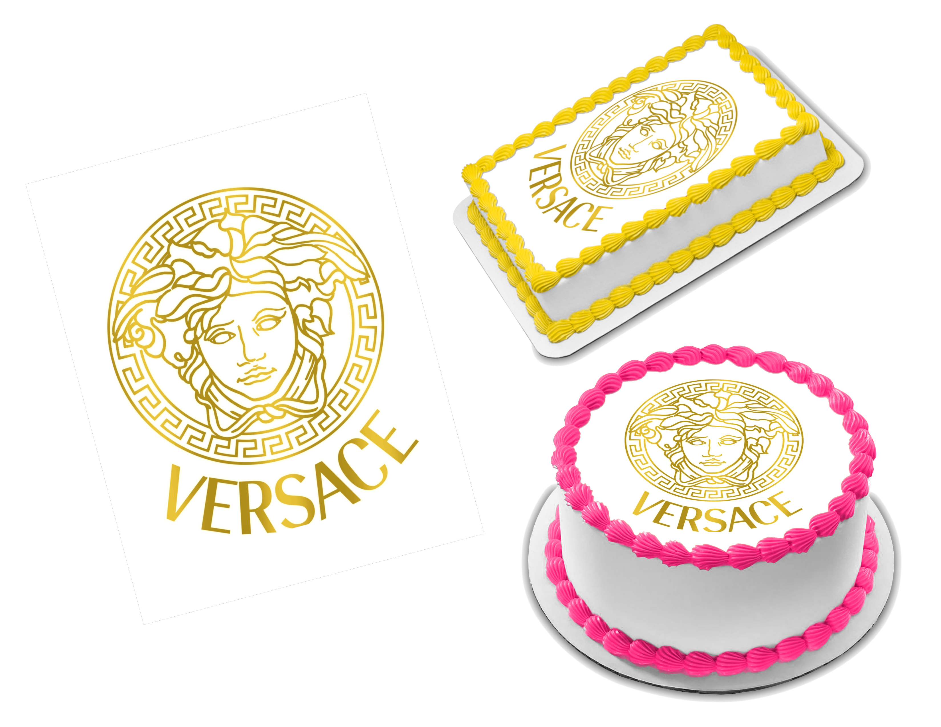 Versace style cake Topper edible Icing or Wafer
