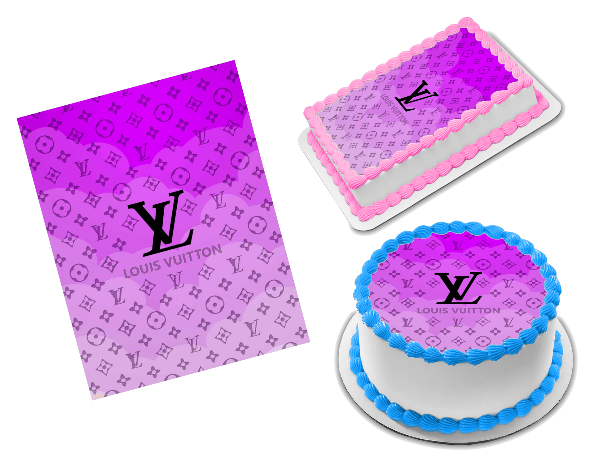 Louis Vuitton Purple Edible Image Frosting Sheet #10 (70+ sizes) – Sweet  Custom Creations