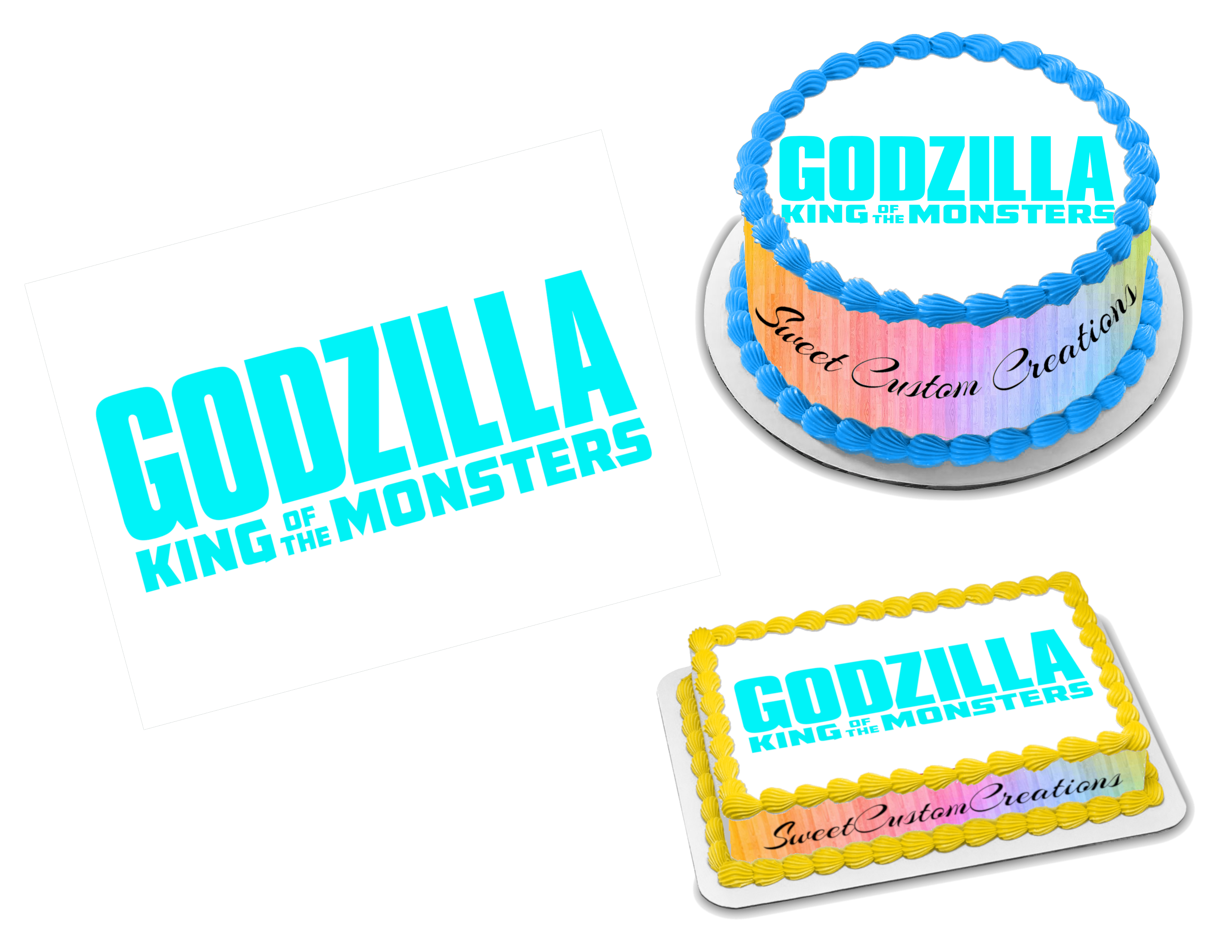 Godzilla King of the Monsters Edible Image Frosting Sheet #10 (80+ siz ...