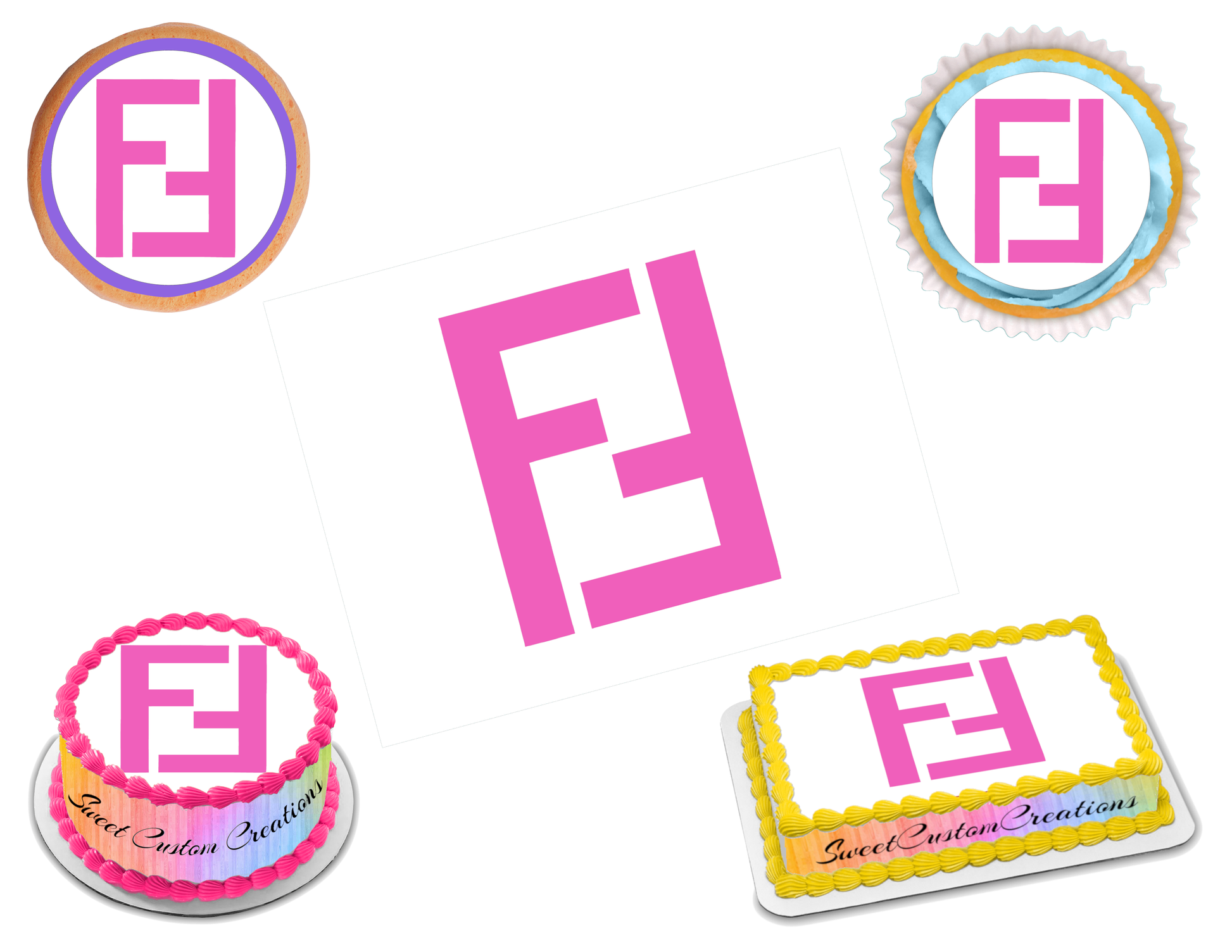 Fendi Edible Image Frosting Sheet #10 (70+ sizes) – Sweet Custom Creations