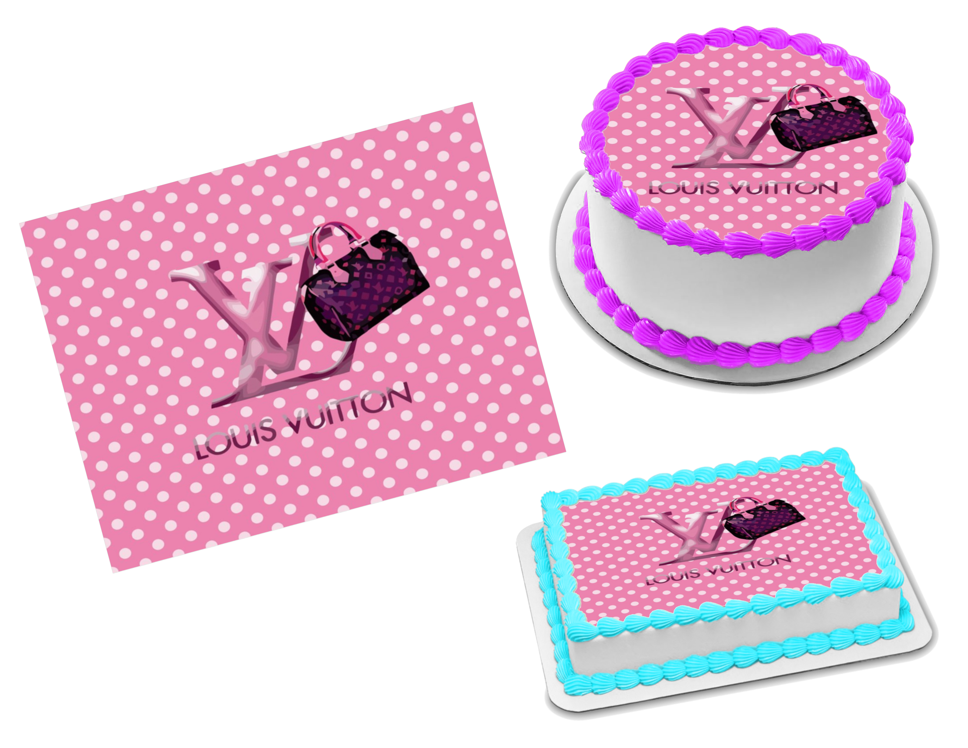 Louis Vuitton Pink Edible Image Frosting Sheet #14 (70+ sizes)