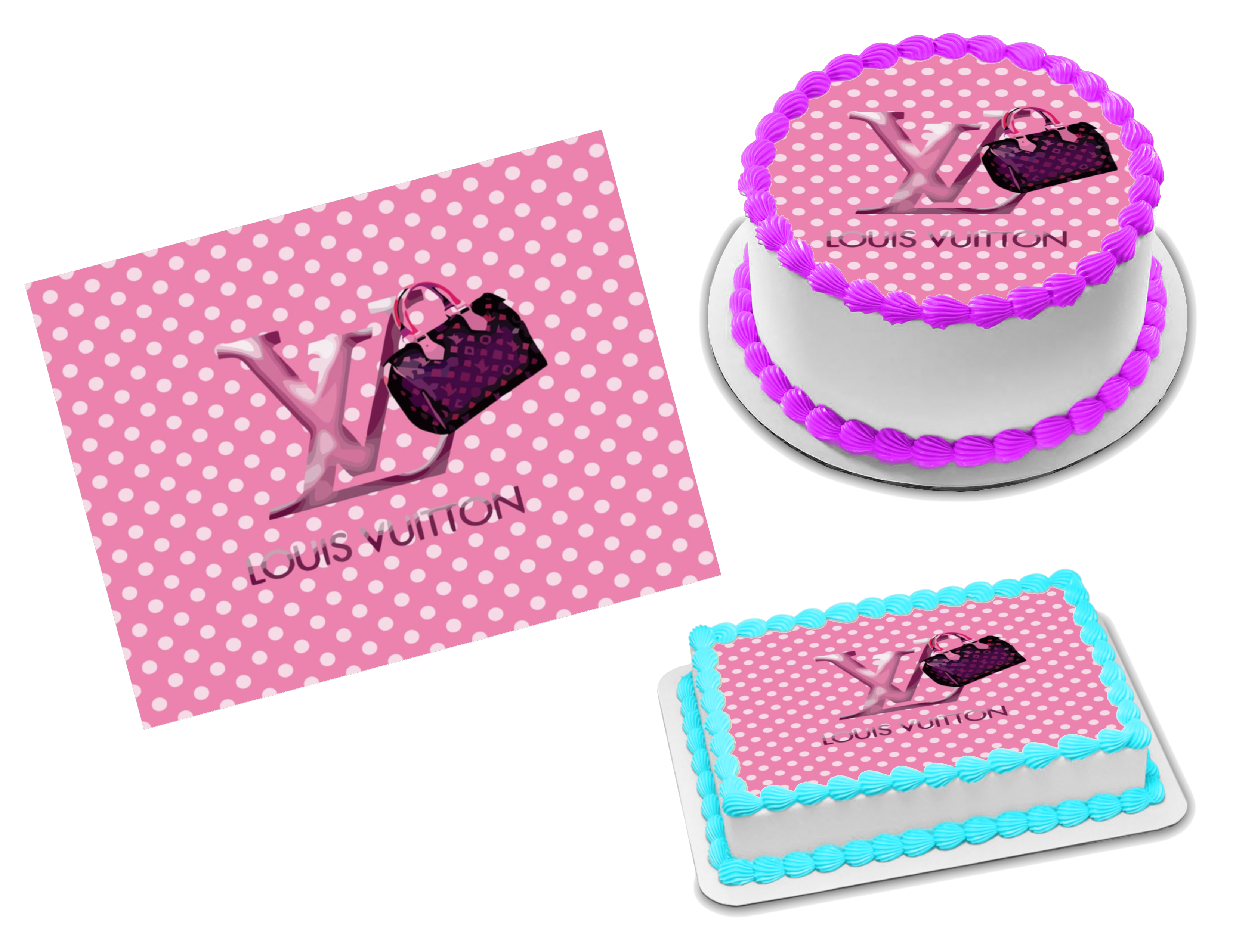 Louis Vuitton Pink Edible Image Frosting Sheet #14 (70+ sizes)
