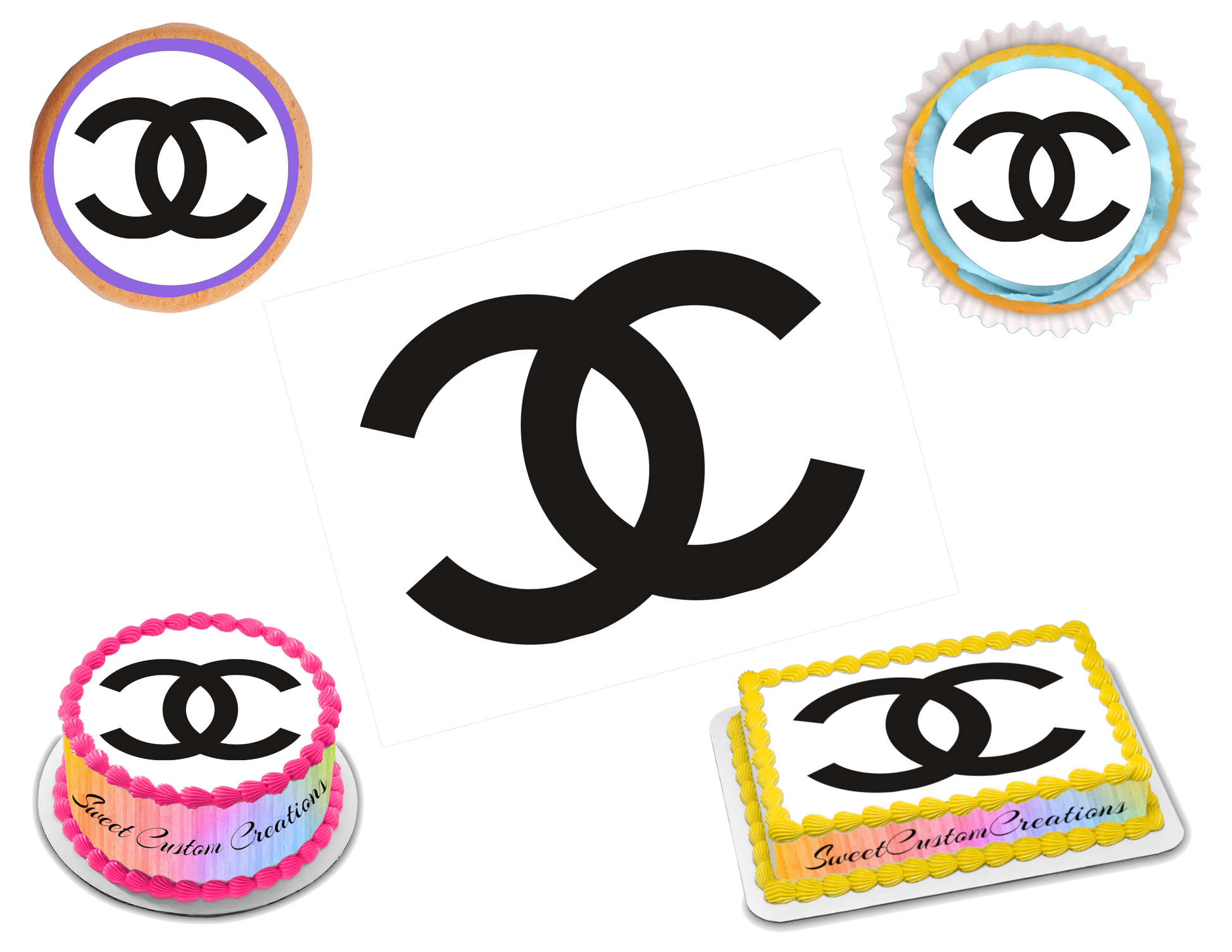 Chanel Edible Image Frosting Sheet #14 Topper (70+ sizes)